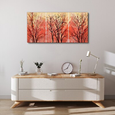 Foto auf leinwand Herbstbäume in Pastellfarben