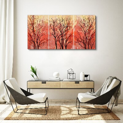 Foto auf leinwand Herbstbäume in Pastellfarben