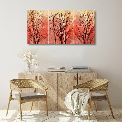 Foto auf leinwand Herbstbäume in Pastellfarben