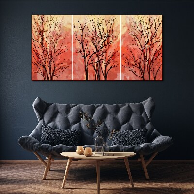 Foto auf leinwand Herbstbäume in Pastellfarben