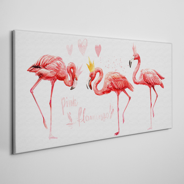 Foto auf leinwand Rosa Flamingos mit Kronen