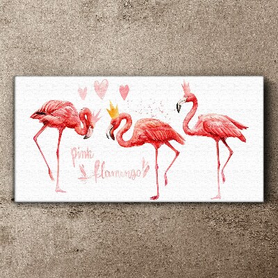Foto auf leinwand Rosa Flamingos mit Kronen