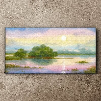 Foto leinwand Eine friedliche Landschaft am Wasser
