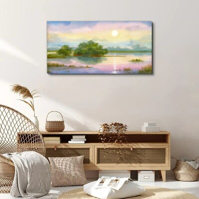 Foto leinwand Eine friedliche Landschaft am Wasser