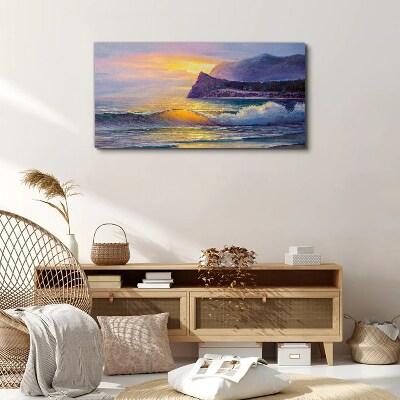 Foto auf leinwand Sonnenuntergang über dem Ozean