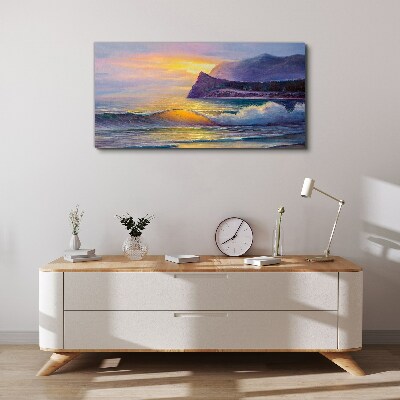 Foto auf leinwand Sonnenuntergang über dem Ozean