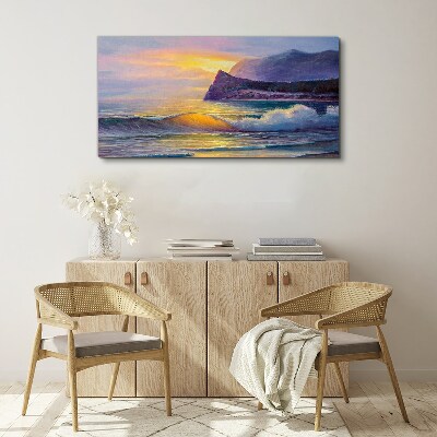 Foto auf leinwand Sonnenuntergang über dem Ozean