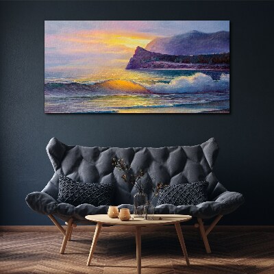 Foto auf leinwand Sonnenuntergang über dem Ozean