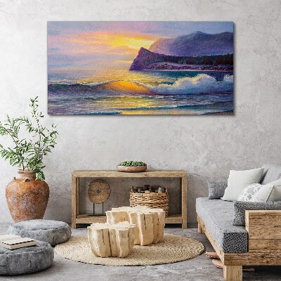 Foto auf leinwand Sonnenuntergang über dem Ozean
