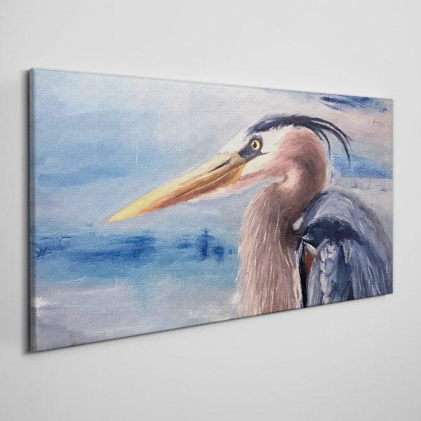 Foto auf leinwand Porträt eines Reihers am Wasser