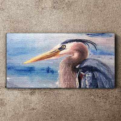 Foto auf leinwand Porträt eines Reihers am Wasser