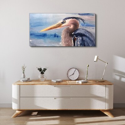 Foto auf leinwand Porträt eines Reihers am Wasser