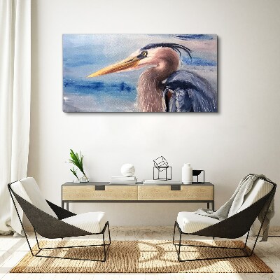 Foto auf leinwand Porträt eines Reihers am Wasser