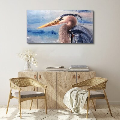 Foto auf leinwand Porträt eines Reihers am Wasser