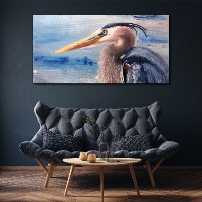 Foto auf leinwand Porträt eines Reihers am Wasser