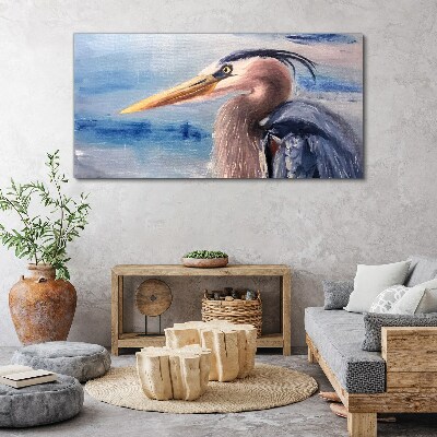 Foto auf leinwand Porträt eines Reihers am Wasser