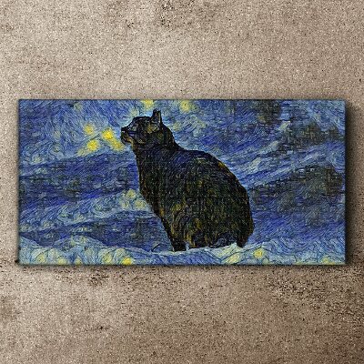 Foto auf leinwand Katze im Nachthimmel
