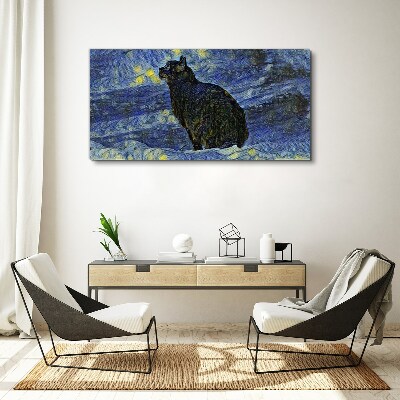 Foto auf leinwand Katze im Nachthimmel