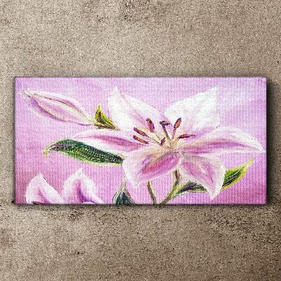 Foto auf leinwand Rosa Lilien auf pastellfarbenem Hintergrund