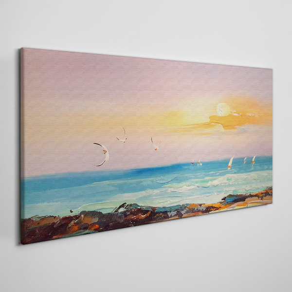 Foto auf leinwand Ein friedlicher Sonnenuntergang über dem Meer