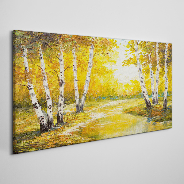 Foto auf leinwand Goldener Herbst zwischen den Birken