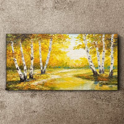 Foto auf leinwand Goldener Herbst zwischen den Birken