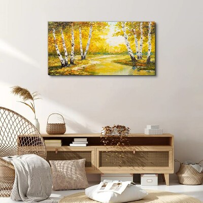 Foto auf leinwand Goldener Herbst zwischen den Birken