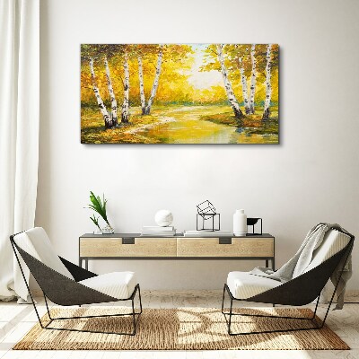 Foto auf leinwand Goldener Herbst zwischen den Birken