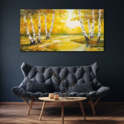 Foto auf leinwand Goldener Herbst zwischen den Birken