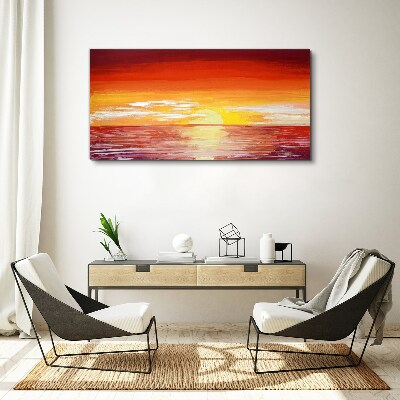 Foto auf leinwand Sonnenuntergang über dem Meer