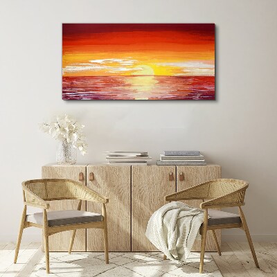 Foto auf leinwand Sonnenuntergang über dem Meer