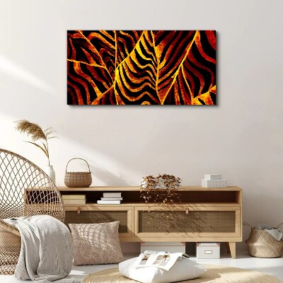 Foto auf leinwand Goldene Blätter in Flammen