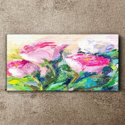 Foto auf leinwand Blumen malen