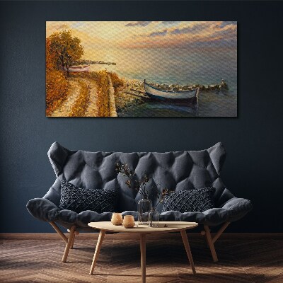 Bild auf leinwand Ein ruhiger Hafen in der untergehenden Sonne