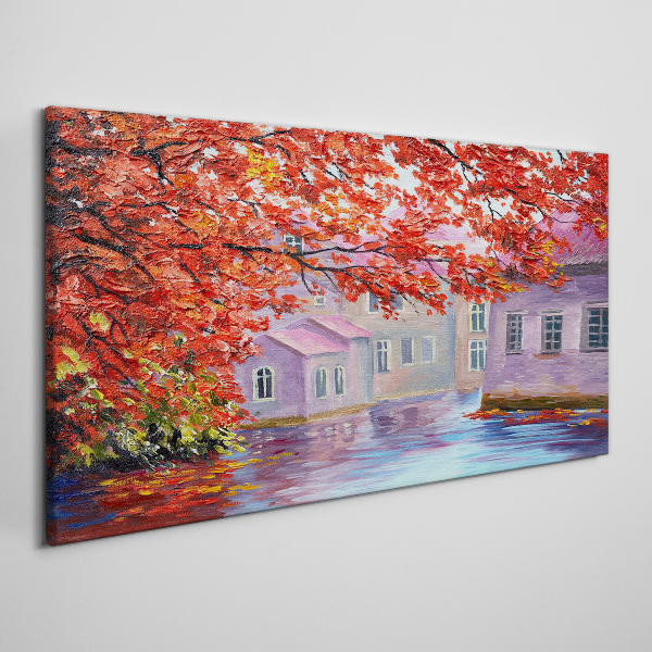 Foto auf leinwand Herbstliche Spiegelungen auf dem Wasser