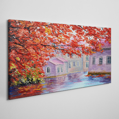 Foto auf leinwand Herbstliche Spiegelungen auf dem Wasser