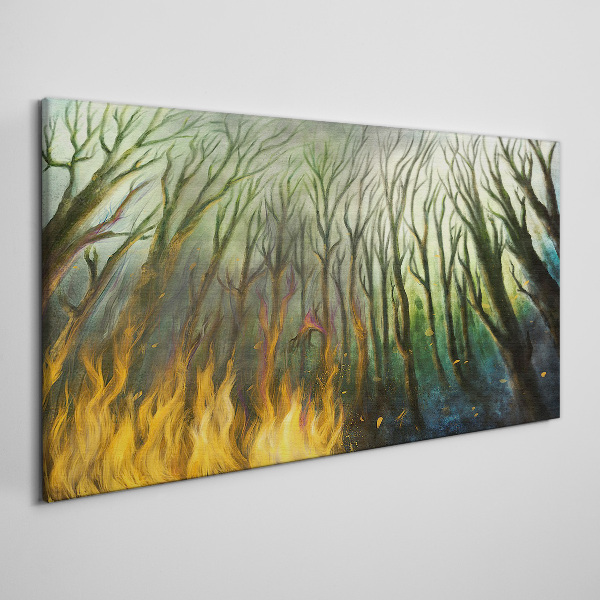 Foto auf leinwand Wald in Flammen