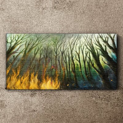 Foto auf leinwand Wald in Flammen