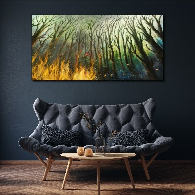 Foto auf leinwand Wald in Flammen