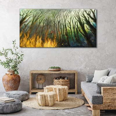 Foto auf leinwand Wald in Flammen