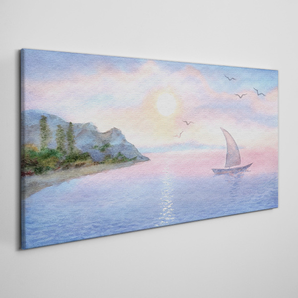 Bild auf leinwand Eine friedliche Meereslandschaft bei Sonnenuntergang