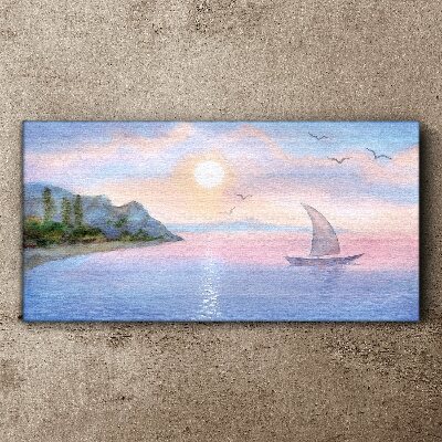 Bild auf leinwand Eine friedliche Meereslandschaft bei Sonnenuntergang