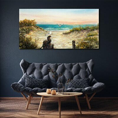 Foto auf leinwand Küstenlandschaft am Morgen