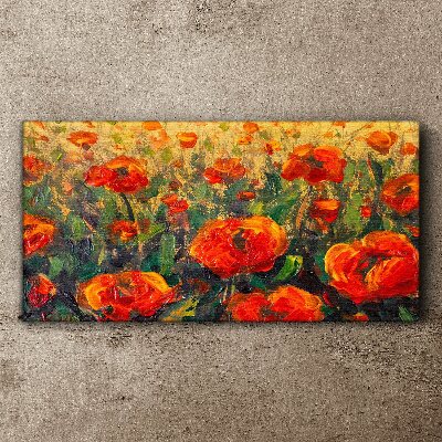 Wandbild Eine Blumenwiese in Orangetönen