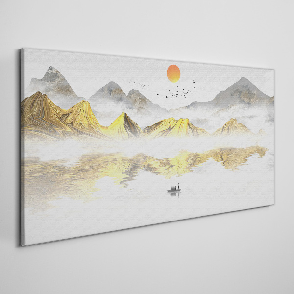 Bild auf leinwand Goldene Berge im Morgenlicht
