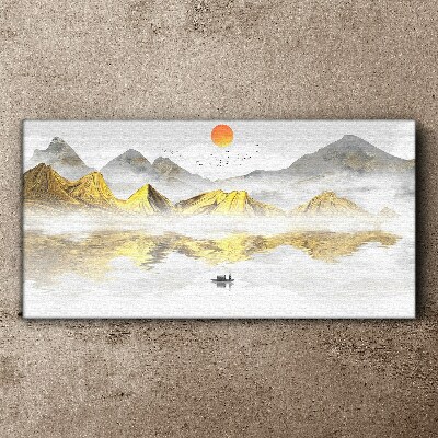 Bild auf leinwand Goldene Berge im Morgenlicht
