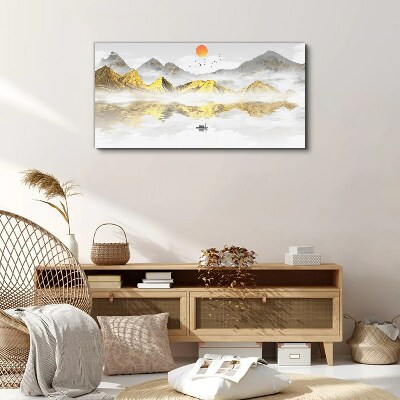 Bild auf leinwand Goldene Berge im Morgenlicht