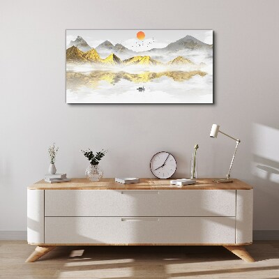 Bild auf leinwand Goldene Berge im Morgenlicht
