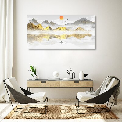 Bild auf leinwand Goldene Berge im Morgenlicht
