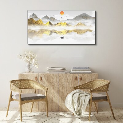 Bild auf leinwand Goldene Berge im Morgenlicht
